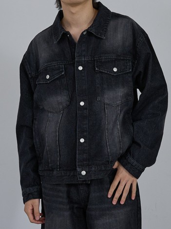 【AH ABAHOUSE】ヴィンテージライク ブラスト デニムジャケット / セットアップ対応