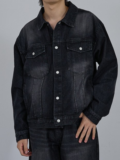 【AH ABAHOUSE】ヴィンテージライク ブラスト デニムジャケット / セットアップ対応