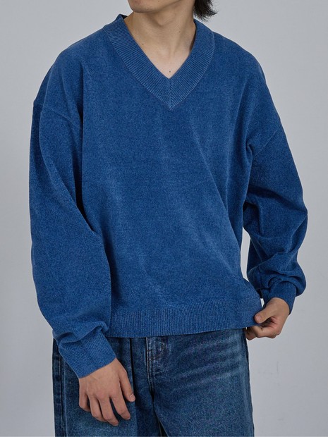 AH ABAHOUSE】ハイゲージモール クロップド Vネックニット｜ABAHOUSE