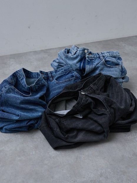 AH ABAHOUSE】ブラスト ワイドバギー デニムパンツ / セットアップ対応