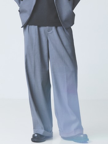 【AH ABAHOUSE】2タック ワイドストレートスラックス / セットアップ対応