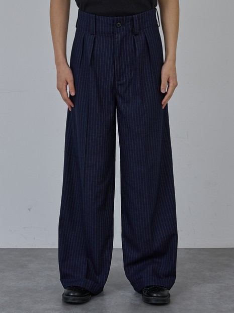 AH ABAHOUSE】2タック ワイドストレートスラックス / セットアップ対応