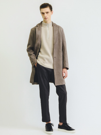 【スエードライク】ボンディング チェスターコート