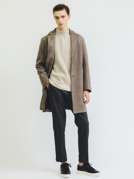 【スエードライク】ボンディング チェスターコート