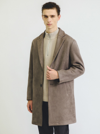 【スエードライク】ボンディング チェスターコート