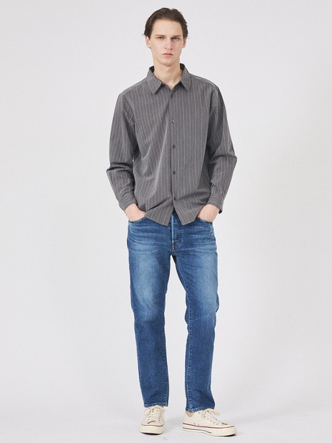 定番】レギュラーカラーストライプシャツ｜ABAHOUSE GRAY / アバハウス