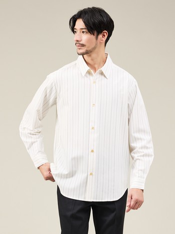 【定番】レギュラーカラーストライプシャツ