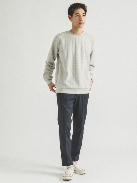 【ソフトタッチ】フクレジャガード 千鳥柄 長袖Tシャツ