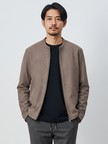 【スエードライク】シングルライダース ブルゾン