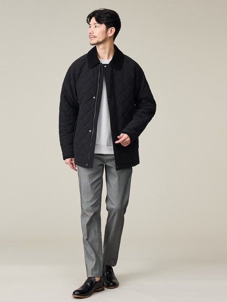 【コーデュロイ襟】ラグラン 中綿キルティング ジャケット