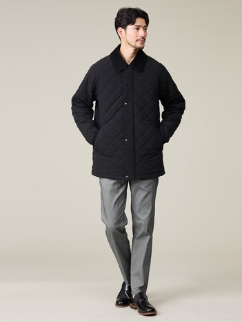 【コーデュロイ襟】ラグラン 中綿キルティング ジャケット