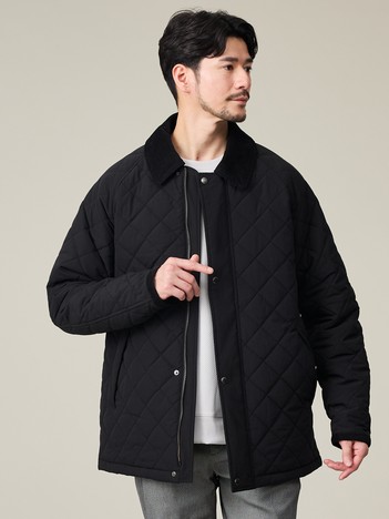 【コーデュロイ襟】ラグラン 中綿キルティング ジャケット