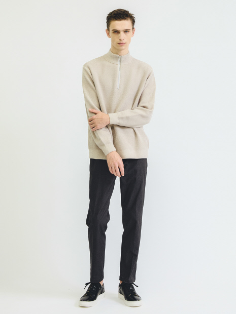 ダブルフェイス モールカノコ ハーフジップニット