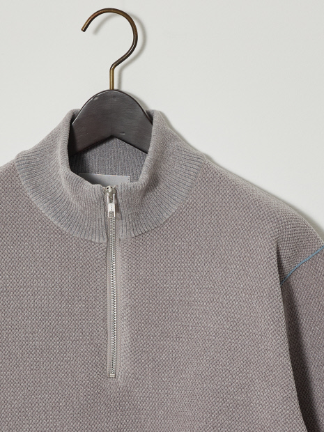 ダブルフェイス モールカノコ ハーフジップニット｜ABAHOUSE GRAY