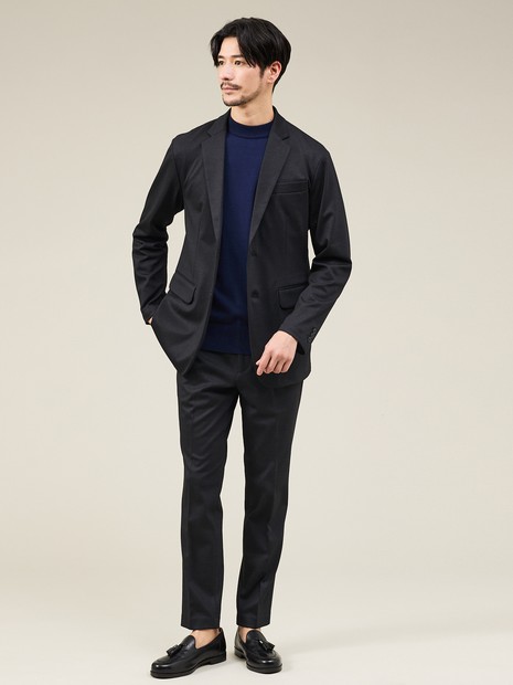 【カシミヤタッチ】ハイゲージ モックネック ニット