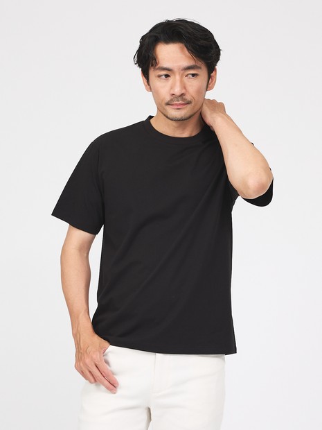 【SMART CLOSET】シルケット天竺 クルーネック 半袖Tシャツ / 接触冷感 / 遮熱