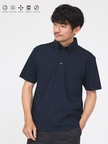 【SMART CLOSET】シルケット天竺 ボタンダウン半袖ポロシャツ / 接触冷感 / 遮熱