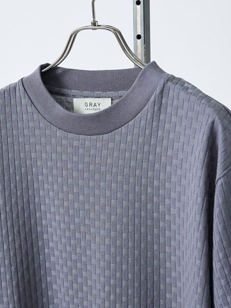 【凹凸編み】リンクス ブロック 半袖Tシャツ