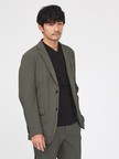 【接触冷感/セットアップ対応】ナイロンジャガード ストレッチ シングルジャケット