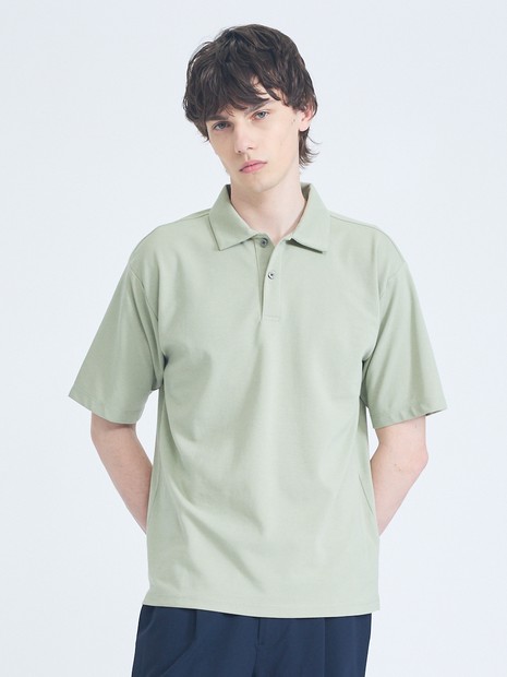 抗菌防臭/UVカット】シルキーポンチ 半袖ポロシャツ｜ABAHOUSE GRAY