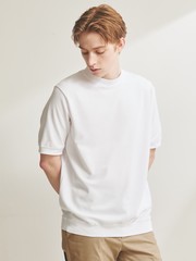 SMART CLOSET/WEB限定】シルキータッチ モックネック 半袖Tシャツ