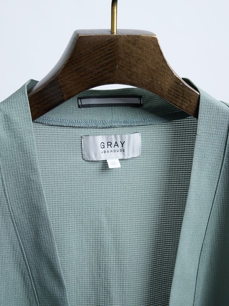 接触冷感】メッシュ ボタンレス カーディガン｜ABAHOUSE GRAY