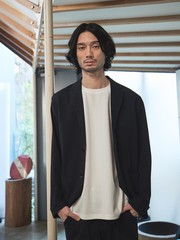 秋冬生地/セットアップ対応】ヘリンボーン柄 ニット ジャケット