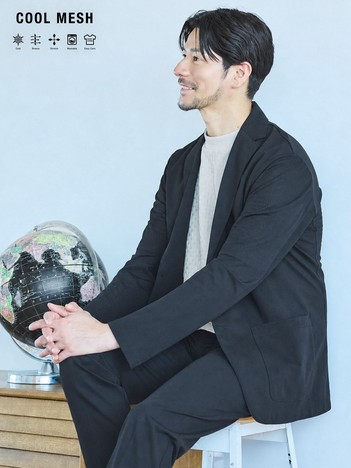 【SMART CLOSET】接触冷感 カットメッシュ ジャケット / セットアップ対応