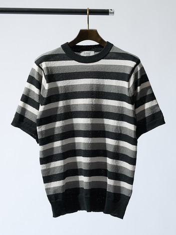 ブークレー マルチボーダー ニットTシャツ