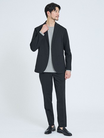 【SMART CLOSET/上下2点セット】接触冷感 カットメッシュ セットアップ/スーツ ジャケット&スラックス