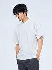 【ヘリンボーン柄】ジャガード モックネック 半袖 Tシャツ / アンサンブル対応