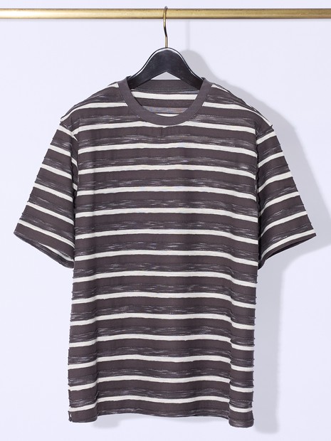 メランジボーダー 半袖Tシャツ