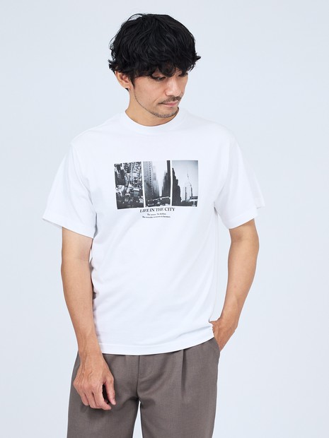 【THE CITY】プリント 半袖Tシャツ