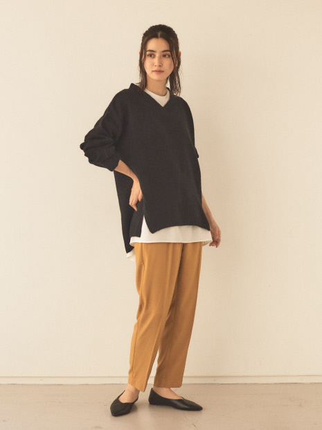 布帛コンビロングTシャツ【予約】