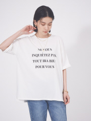 【販売店舗限定】ワイド5分袖ロゴTシャツ