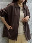 ソフトレザーライクブルゾン