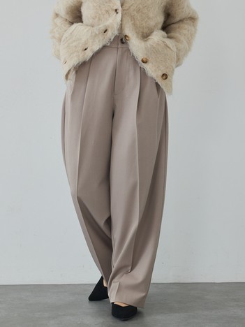 【後ろウエストゴム】タックワイドスラックス　m_01