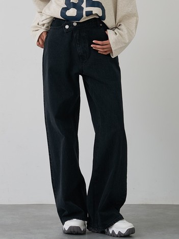 クロスウエストワイドデニム