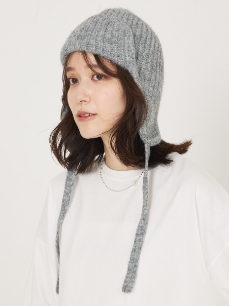 aeae EARFLAP BEANIE チャコール ビーニー ドット グレー aeae ドット ビーニー チャコールグレー MUSINSA coyseio - メルカリ
