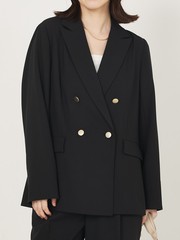 LEE掲載・セットアップ対応】メランジ調ダブルジャケット/リネンライク