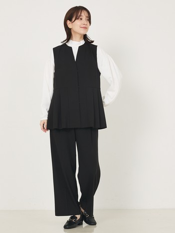 【エニデイカセット】タック切り替えジレ/セミオケ/きれいめ/レイヤード/ベスト/シーズンレス