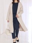 【春アウター】ノーカラーコート/通勤/きれいめ/ロング/セミオケ/春服