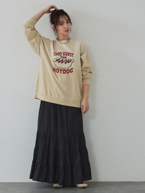 ラグランプリントプルオーバー