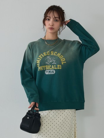 ラグランプリントプルオーバー