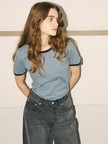 【リンガーT】ボーダーコンパクトTシャツ