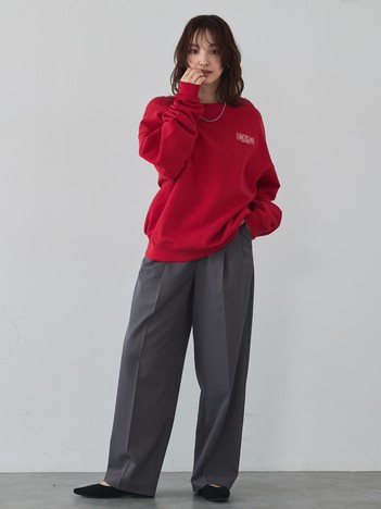 【ゆるっとこなれ感】ヴィンテージライクスウェット/冬服/長袖/刺繍/裏起毛