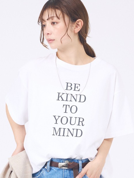 abahouse mavie - 【裾タック】ロゴタックTシャツ/半袖/大人カジュアル/体型カバー【予約】