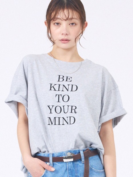 【体型カバー】ロゴタックTシャツ/半袖/大人カジュアル/体型カバー