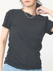 【ウエスト細見え】サイドギャザーTシャツ