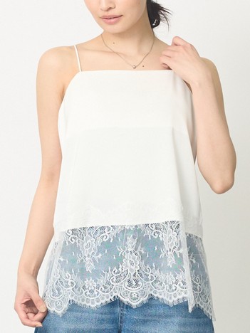 abahouse mavie - 【レイヤード映え】サテン裾レースキャミソール